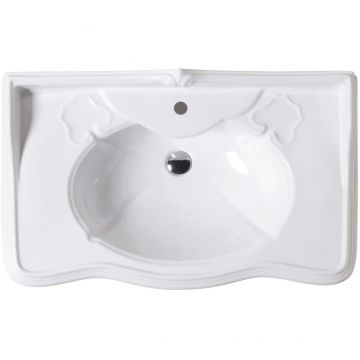 Раковина Azzurra (Аззурра) Jubilaeum с колонной 90x56xH32 см, 1 отверстие, цвет: Bianco lucido JULP0905500MBI/(JUB200/90 bi)*1