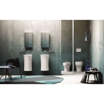 Раковина Azzurra (Аззурра) Nativo подвесная 35x37x62 см, без отверстий, с креплением, цвет: Bianco lucido LALS035370N0BI/(NAT200/0bi)*0