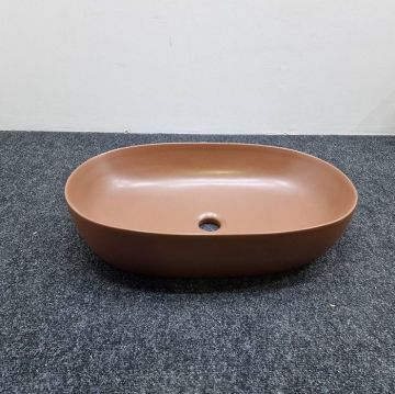 Раковина Azzurra (Аззурра) Elegance Circle накладная 60x40 см, без отверстий, без перелива., цвет: Rame ECI60 RA*0