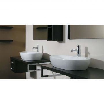 Раковина Azzurra (Аззурра) Elegance Circle накладная, 60x42xH14 см, 1 отверстие, без перелива, цвет: Bianco lucido ELLA060420CMBI/(ECI60M bi)*1