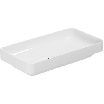 Раковина Azzurra (Аззурра) Elegance Soft накладная/полувстраиваемая, 75x40xH14 см, без отверстий, цвет: Bianco lucido ELLG075400S0BI/(ESO75 bi)*0