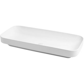 Раковина Azzurra (Аззурра) Elegance Soft накладная/полувстраиваемая, 90x40xH14 см, без отверстий, цвет: Bianco lucido ELLG090400S0BI/(ESO90 bi)*0