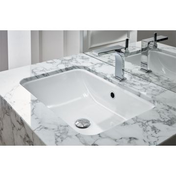 Раковина Bette (Бетте) One встраиваемая снизу, 58.7х40.8х13см, без отверстий, с шумоизоляцией, с переливом, сталь, цвет: белый A136-000