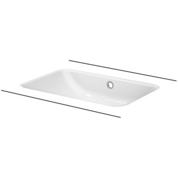 Раковина Bette (Бетте) One встраиваемая снизу, 58.7х40.8х13см, без отверстий, с шумоизоляцией, с переливом, сталь, цвет: белый A136-000