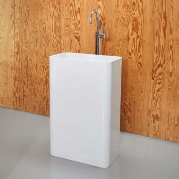 Раковина Bette (Бетте) Art Monolith 60х40х90 см, без отверстий, напольная, сталь-эмаль, сталь, цвет: белый A183-000