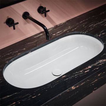 Раковина Bette (Бетте) Comodo 57.4х38х12 см, встраиваемая снизу, без отверстий, без перелива, сталь, цвет: белый A217-000