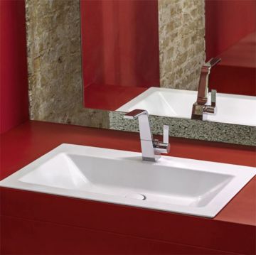 Раковина Bette (Бетте) Loft 80х49.5х10 см, встраиваемая сверху, без отверстий, без перелива, сталь, цвет: белый A230-000