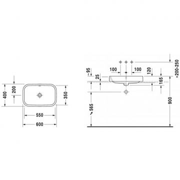 Раковина Duravit (Дуравит) Happy D.2 60х40 см, без отверстий, цвет: белый 2314600000