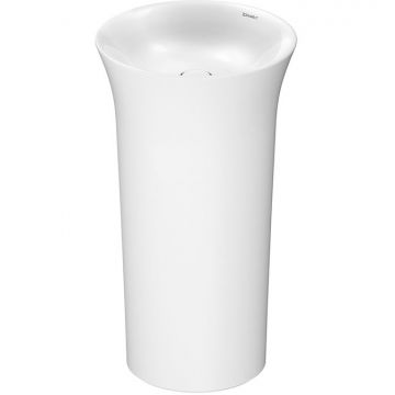 Раковина Duravit White Tulip напольная 50х h90 см, без перелива, без отверстий, сифон, слив в стену, цвет: белый 2702500070