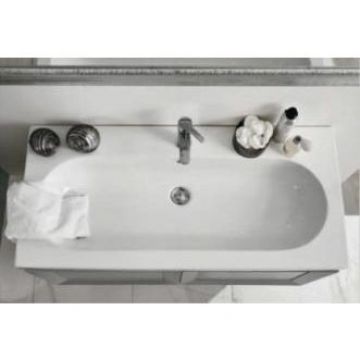 Раковина Eban (Ебан) Pink 121, керамическая, 121*46,5, форма: большой овал, с 1 отверстие, цвет: белый FPLPK121-B*1