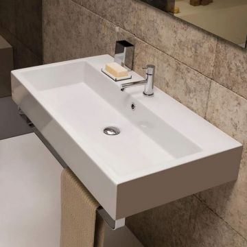 Раковина Globo (Глобо) Classic 90х50х14 см, 1 отверстие, накладная, цвет: белый SCQ911.BI