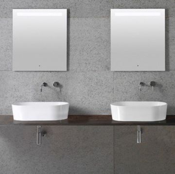 Раковина Globo (Глобо) Forty3 60х35х16 см, без отверстий, цвет: белый FO061.BI