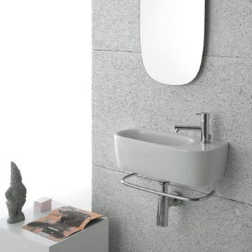 Раковина Globo (Глобо) Genesis 50х22х15 см, 1 отверстие, подвесная, цвет: белый GE046.BI*1