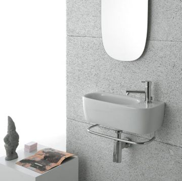 Раковина Globo (Глобо) Genesis 50х22х15 см, без отверстий, подвесная, цвет: белый GE046.BI*0