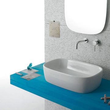 Раковина Globo (Глобо) Genesis 55х37х15 см, накладная, без отверстий, цвет: белый GE044.BI*0