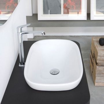 Раковина Globo (Глобо) Genesis 60х40х15 см, без отверстий, встраиваемая сверху, цвет: белый GE042.BI*0