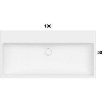 Раковина Globo (Глобо) Le Pietre 100х50х13 см, 1 отверстие, накладная, с донным клапаном, цвет: белый SCQ100BI