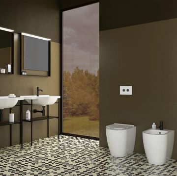 Раковина Globo (Глобо) Mode 80х49 см, 1 отверстие, подвесная/на столешницу, цвет: белый ME080BI*1