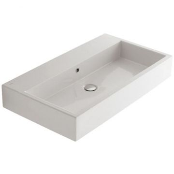 Раковина Globo Stone 90х50х14 см, без отверстий, цвет: белый SCQ91.BI*0