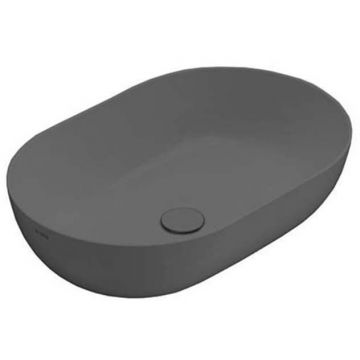 Раковина Globo (Глобо) T-Edge накладная 60х41 см, без отверстий, цвет: Smoke B6O60.SK