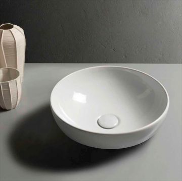 Раковина Globo (Глобо) T-Edge -чаша 37х14 см, без отверстий, на столешницу, цвет: белый B6T38.BI*0