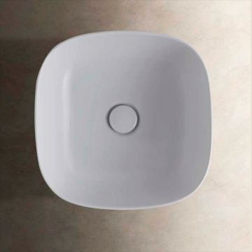 Раковина Globo (Глобо) T-Edge -чаша 38х38х16 см, без отверстий, на столешницу, цвет: белый B6Q38.BI*0