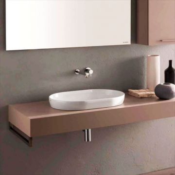 Раковина Globo (Глобо) T-Edge -чаша 60х41х14 см, без отверстий, на столешницу, цвет: белый B6O61.BI*0