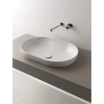 Раковина Globo (Глобо) T-Edge -чаша 60х41х14 см, без отверстий, на столешницу, цвет: белый B6O61.BI*0