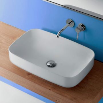 Раковина Kerasan (Керасан) Tribeca 60х38 см, без отверстий, накладная цвет: белый матовый 514130