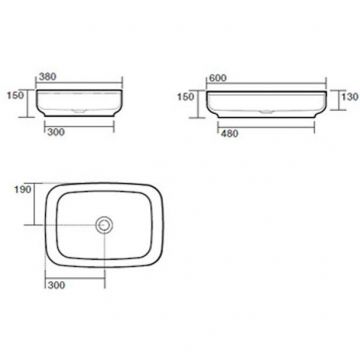 Раковина Kerasan (Керасан) Tribeca 60х38 см, без отверстий, накладная цвет: белый матовый 514130
