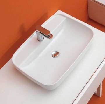Раковина Kerasan Tribeca 60х43 см, 1 отверстие, накладная, цвет: белый 514001*1