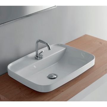 Раковина Kerasan (Керасан) Tribeca 60х43 см, 1 отверстие, встраиваемая, цвет: белый 514201*1