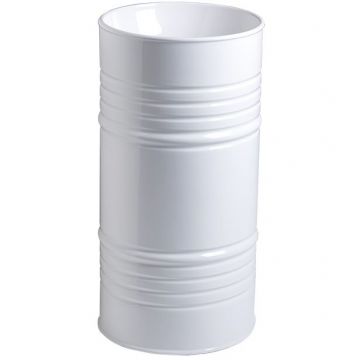 Раковина Kerasan Artwork Barrel 45х90 см, без отверстий, напольная, слив в пол, в комплекте сифон, цвет: белый 4742K01