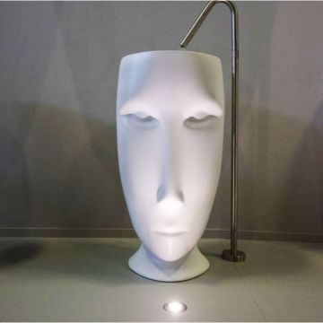 Раковина Kerasan Artwork Moloco 45х51х94.5 см, без отверстий, напольная, слив в стену, цвет: белый 474001