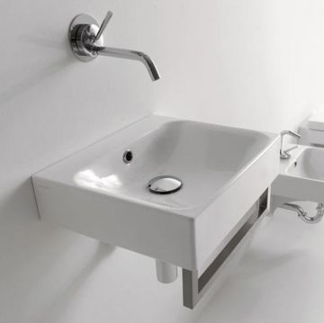 Раковина Kerasan Cento 40х35 см, подвесная, без отверстий, цвет: белый 353901*0