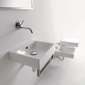 Раковина Kerasan Cento 40х35 см, подвесная, без отверстий, цвет: белый 353901*0