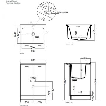 Раковина Kerasan Aquadom 60х50 см, 1 отверстие, цвет: белый 029201*1