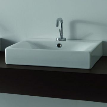 Раковина Kerasan Cento 50х45 см, 1 отверстие, подвесная/накладная, цвет: белый 353001*1