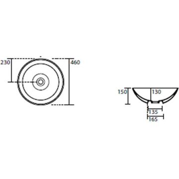 Раковина Kerasan (Керасан) Ciotola 46х15 см, без отверстий, цвет: белый 430301