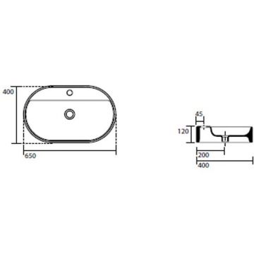 Раковина Kerasan (Керасан) Ciotola 65х40 см, 1 отверстие, цвет: белый 028501*1