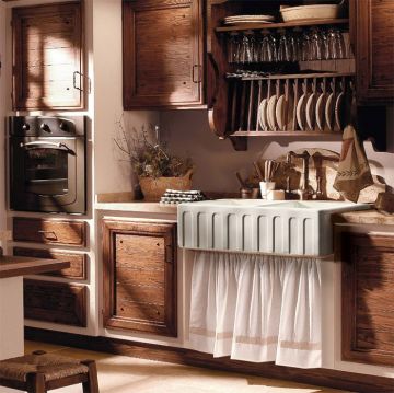 Раковина Kerasan Hannah Surrey 100x47x23 см, без отверстий, кухонная, цвет: белый 545101