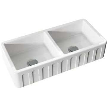 Раковина Kerasan Hannah Surrey 100x47x23 см, без отверстий, кухонная, цвет: белый 545101