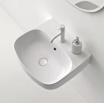 Раковина Kerasan (Керасан) Nolita 50х45 см, 1 отверстие, подвесная/накладная, цвет: белый глянцевый 534001*1