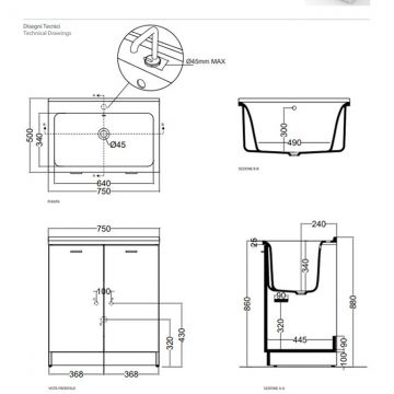 Раковина Kerasan Aquadom 75х50 см, 1 отверстие, цвет: белый 029301*1