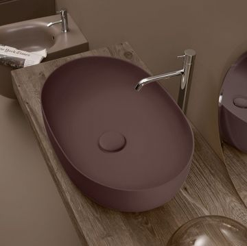 Раковина Kerasan (Керасан) Nolita 60х40 см, без отверстий, накладная, цвет: Borgogna matt 534375