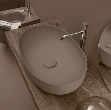 Раковина Kerasan (Керасан) Nolita 60х40 см, без отверстий, накладная, цвет: Bruno matt 534388