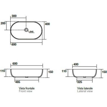 Раковина Kerasan (Керасан) Nolita 60х40 см, без отверстий, накладная, цвет: белый глянцевый 534301