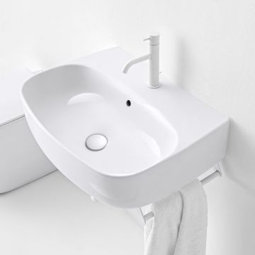 Раковина Kerasan (Керасан) Nolita 60х45 см, 1 отверстие, подвесная/накладная, цвет: белый глянцевый 534101*1