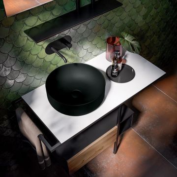 Раковина Kerasan (Керасан) Nolita -чаша 40х15 см, без отверстий, цвет: черный матовый 534431