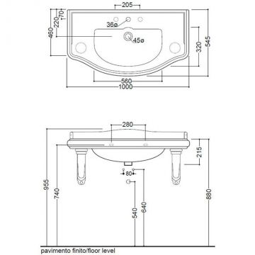 Раковина Kerasan (Керасан) Retro 100 100х54.5 см, с 1 отверстие, цвет: белый 107901